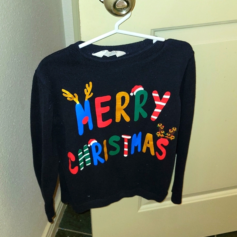 Boys Christmas sweater, 6/8 yrs, black, H&M